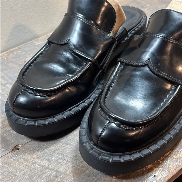 Tony Bianco Black Leather Loafer Slip On Mules - Picture 6 of 11